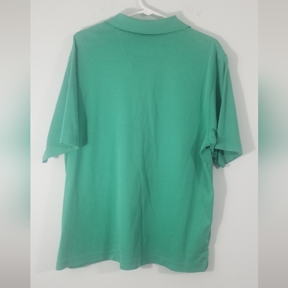 Eddie Bauer Polo. Solid Green Short Sleeve Collared Tee. Size L. - Picture 4 of 5